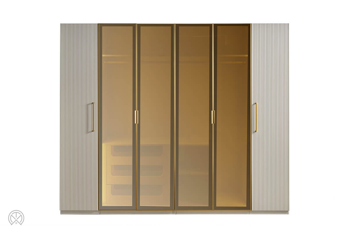 Gold-Black 6 Kapılı Dolap