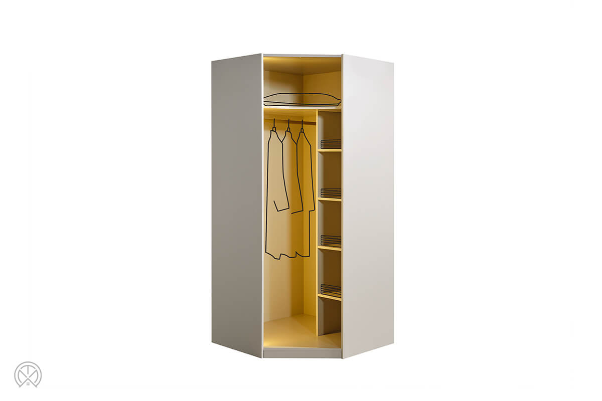 Gold-Black Köşe Dolap