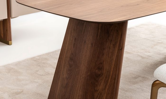 Beige - Walnut Tisch