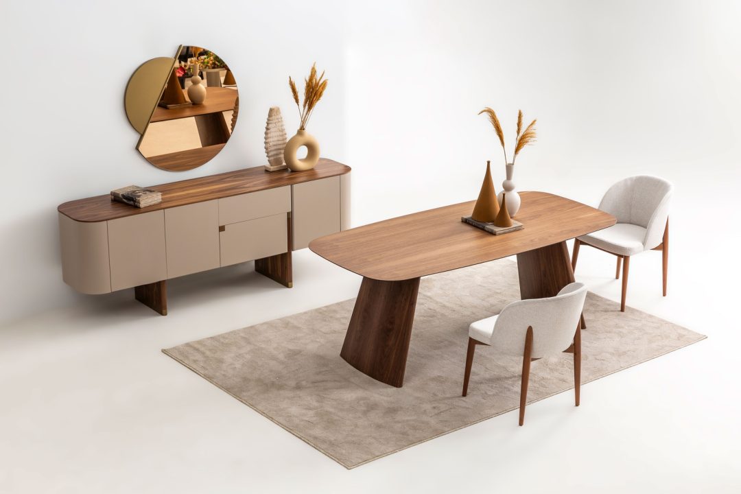 Beige - Walnut Esszimmer – Bild 5