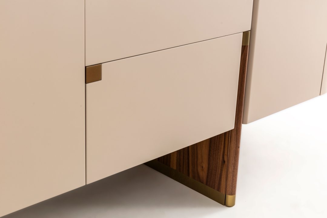 Beige - Walnut Konsole – Bild 4
