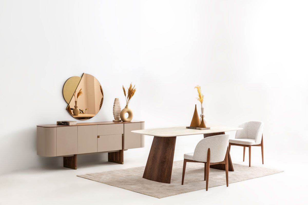Beige - Walnut Esszimmer – Bild 12